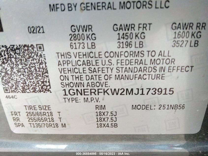 2021 CHEVROLET TRAVERSE LS - 1GNERFKW2MJ173915