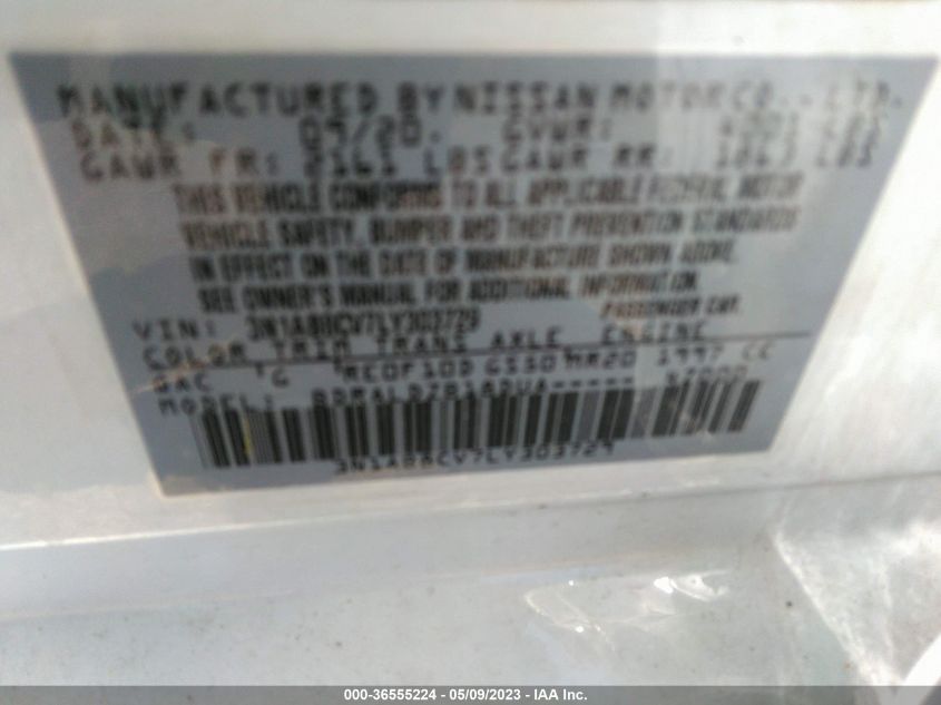 2020 NISSAN SENTRA SV - 3N1AB8CV7LY303729