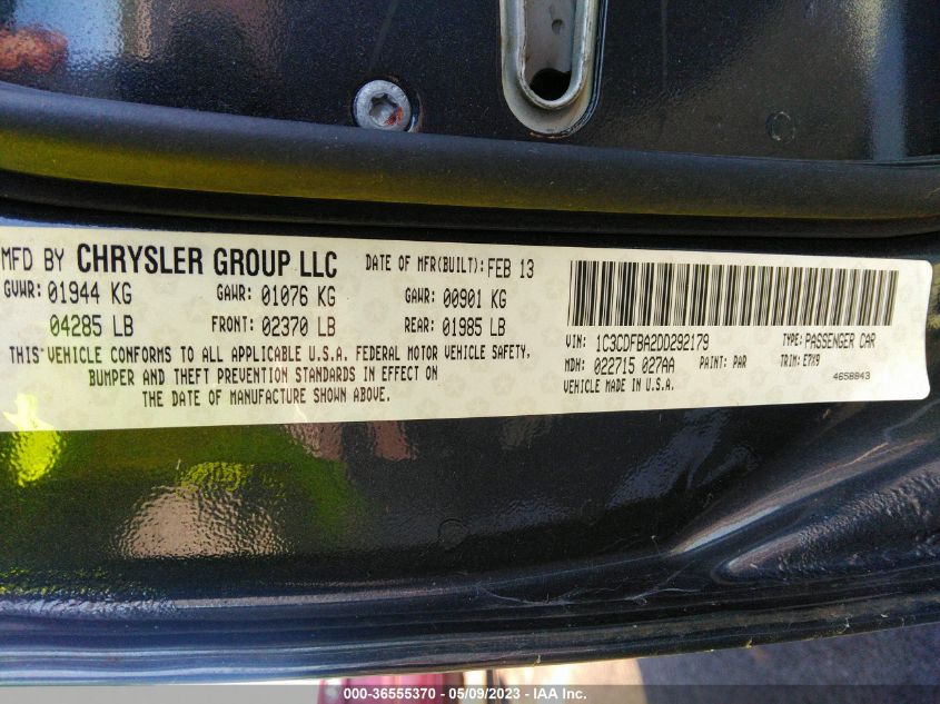 2013 DODGE DART SXT - 1C3CDFBA2DD292179