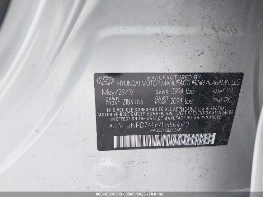 2020 HYUNDAI ELANTRA SE - 5NPD74LF7LH504170