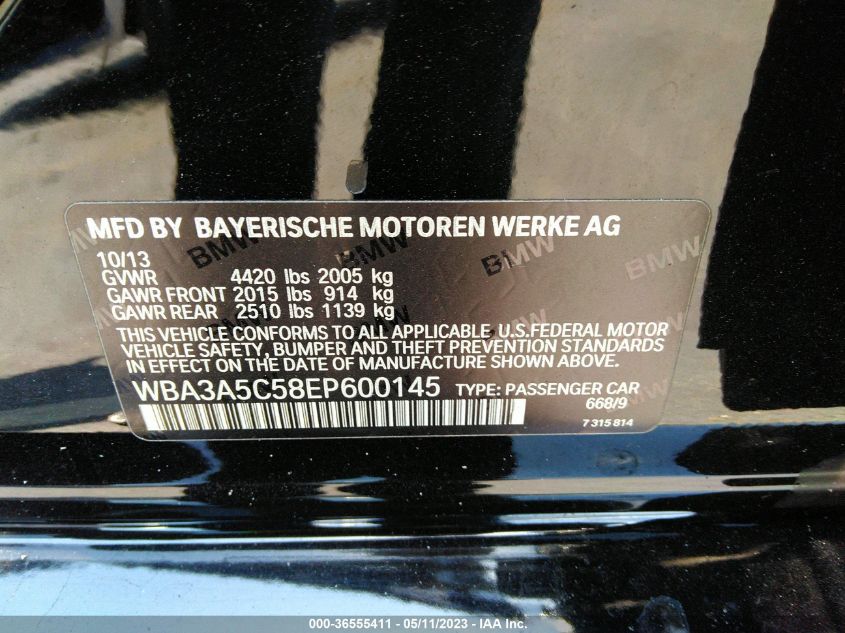 2014 BMW 328I - WBA3A5C58EP600145
