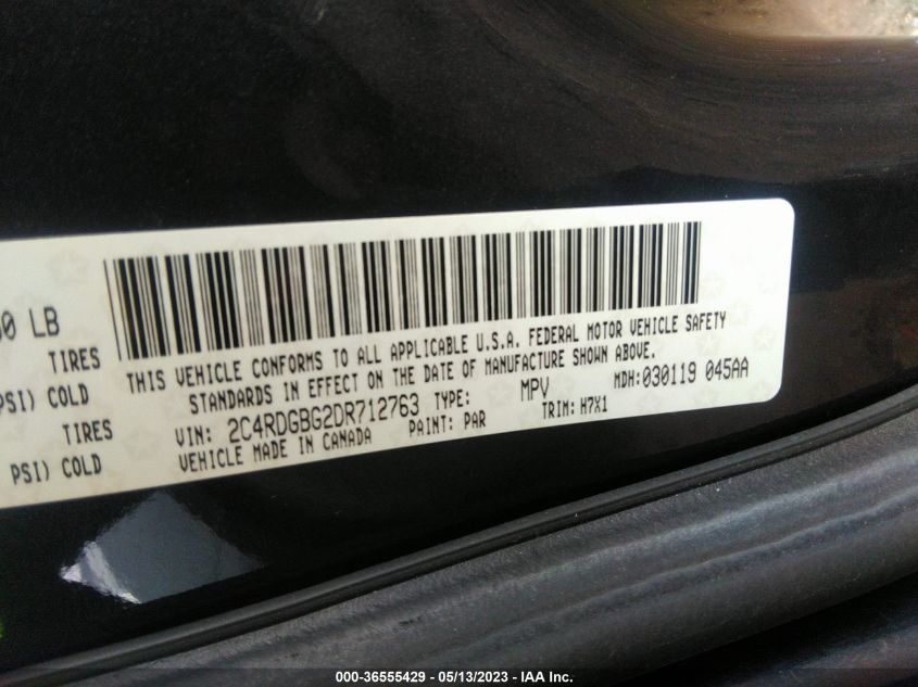 2013 DODGE GRAND CARAVAN SE - 2C4RDGBG2DR712763