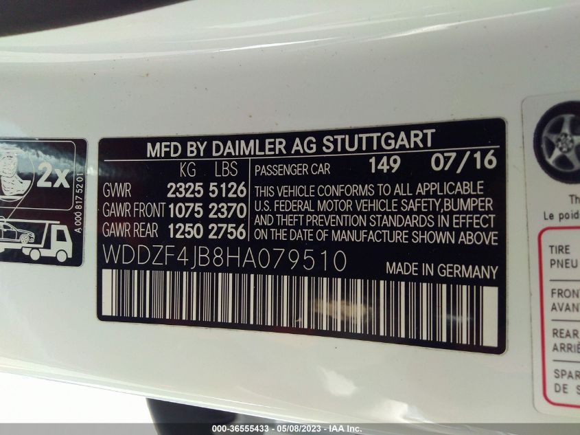 2017 MERCEDES-BENZ E-CLASS E 300 - WDDZF4JB8HA079510