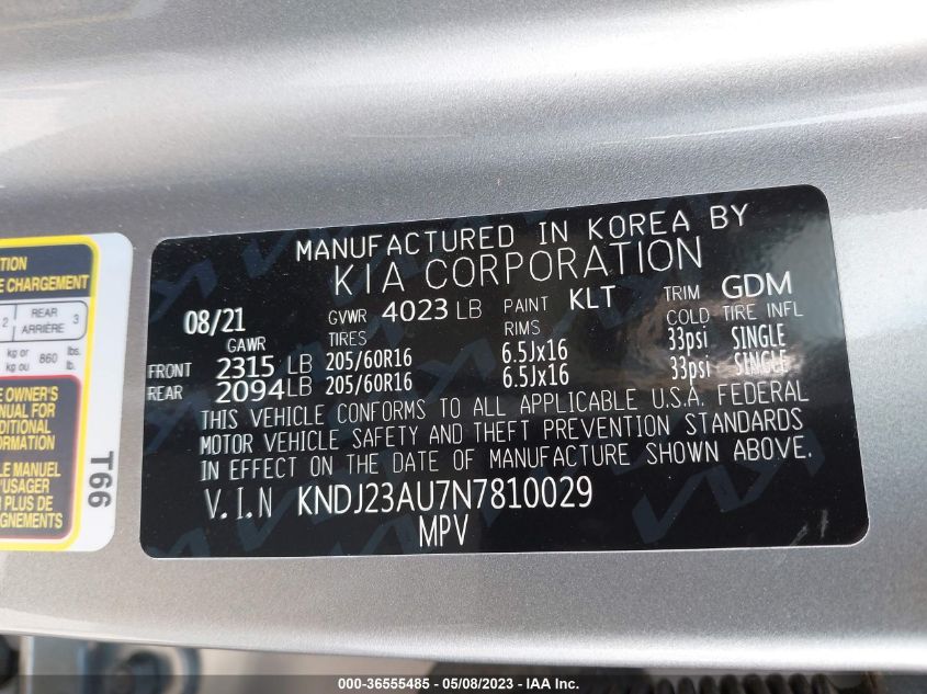 2022 KIA SOUL LX - KNDJ23AU7N7810029