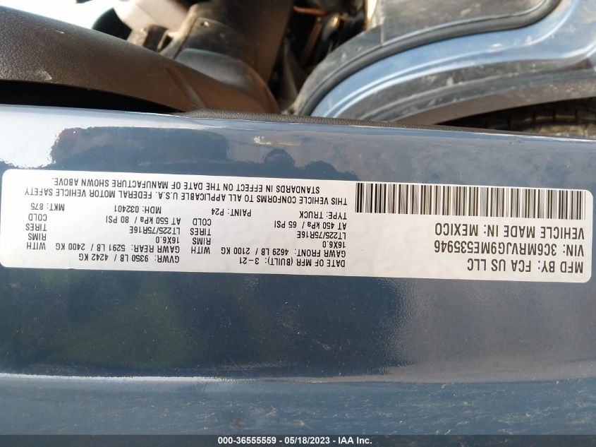 2021 RAM PROMASTER 3500 CARGO VAN HIGH ROOF 159" WB EXT 3C6MRVJG9ME535946