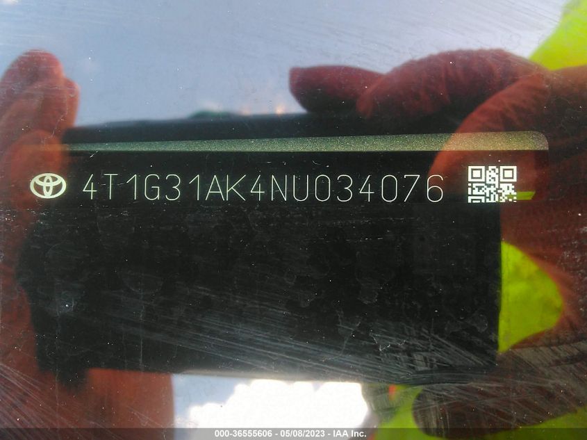 2022 TOYOTA CAMRY HYBRID - 4T1G31AK4NU034076