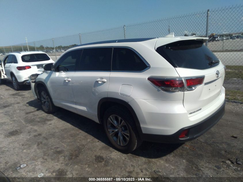 2015 TOYOTA HIGHLANDER XLE - 5TDKKRFH7FS060321