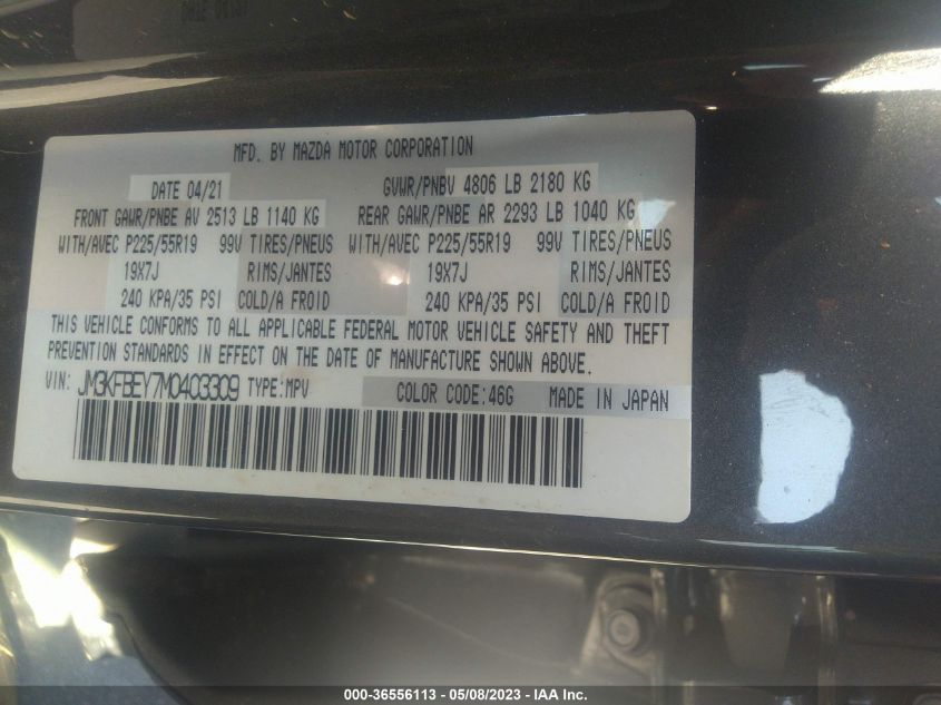 2021 MAZDA CX-5 SIGNATURE - JM3KFBEY7M0403309