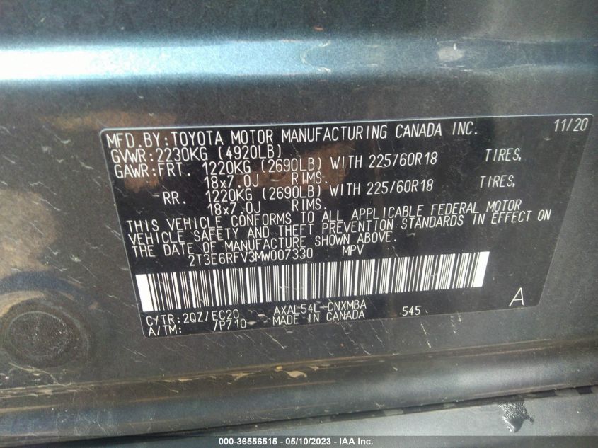 2021 TOYOTA RAV4 HYBRID XSE - 2T3E6RFV3MW007330