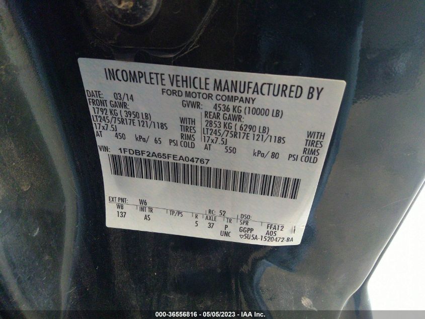 2015 FORD SUPER DUTY F-250 SRW XL/XLT - 1FDBF2A65FEA04767