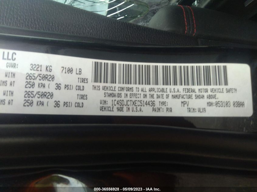 2014 DODGE DURANGO R/T - 1C4SDJCTXEC514436