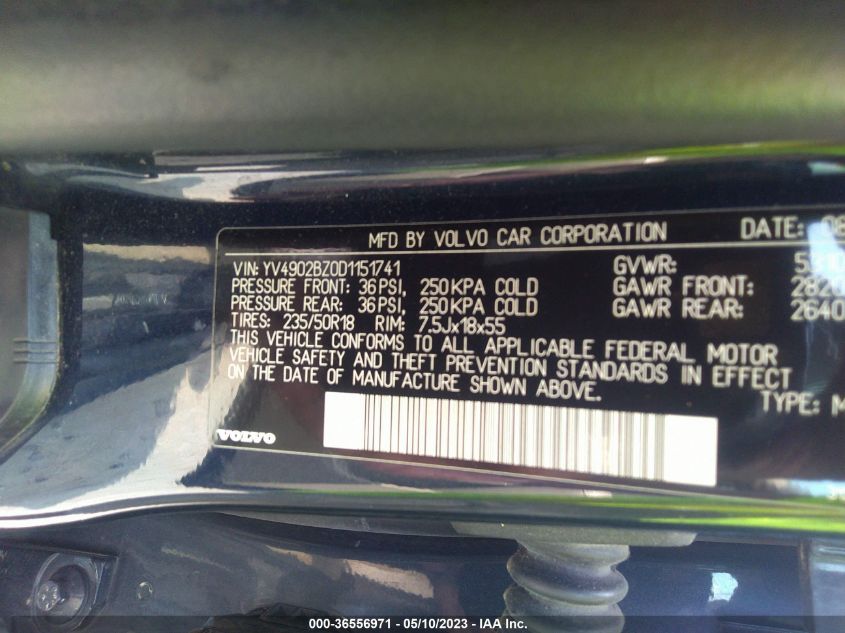 2013 VOLVO XC70 T6 - YV4902BZ0D1151741