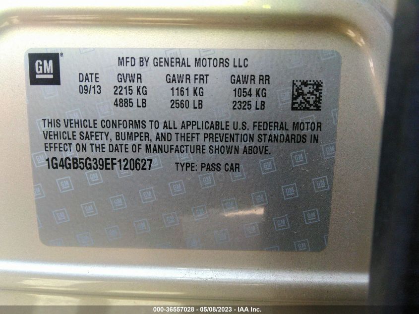 2014 BUICK LACROSSE LEATHER - 1G4GB5G39EF120627