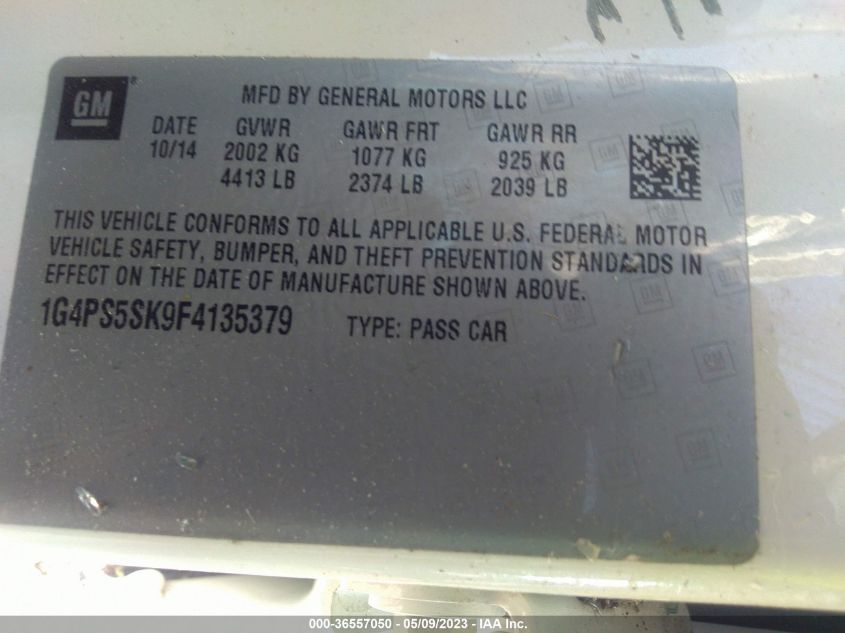 2015 BUICK VERANO LEATHER GROUP - 1G4PS5SK9F4135379
