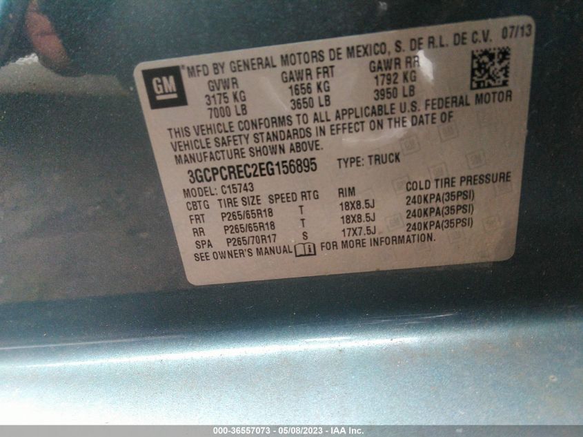 2014 CHEVROLET SILVERADO 1500 LT - 3GCPCREC2EG156895