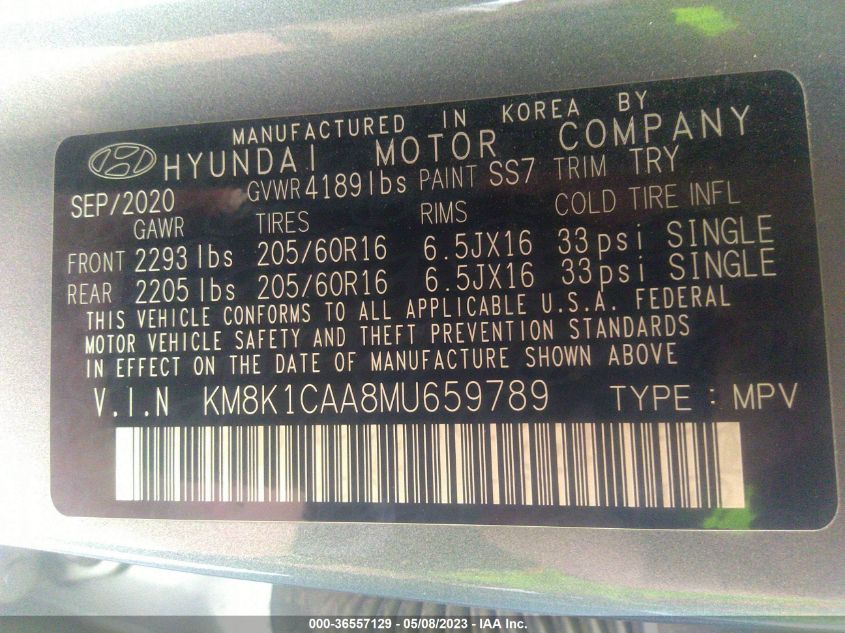 2021 HYUNDAI KONA SE - KM8K1CAA8MU659789