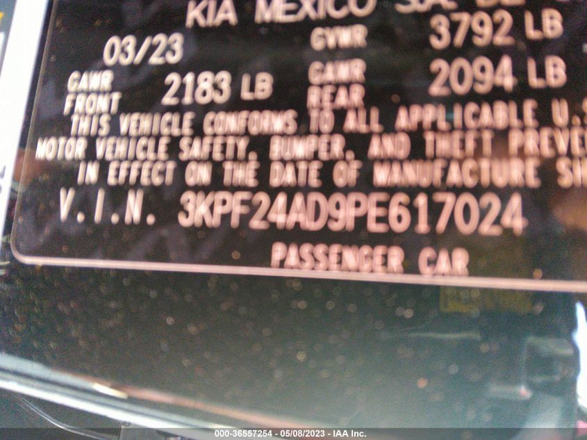 2023 KIA FORTE LXS - 3KPF24AD9PE617024