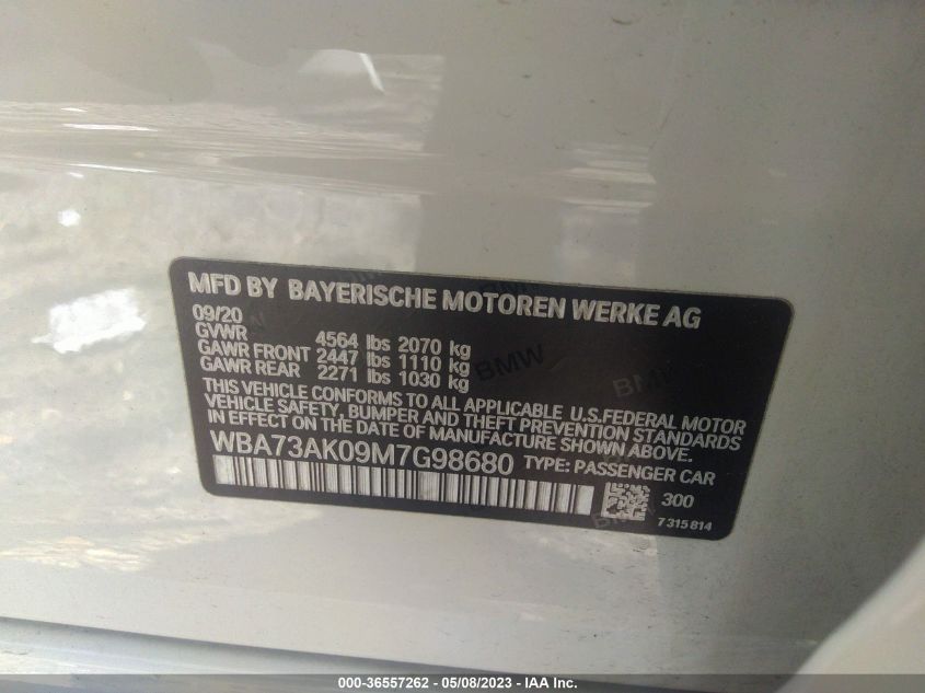 2021 BMW 2 SERIES 228I XDRIVE - WBA73AK09M7G98680