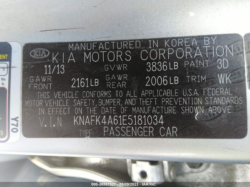 2014 KIA FORTE LX - KNAFK4A61E5181034