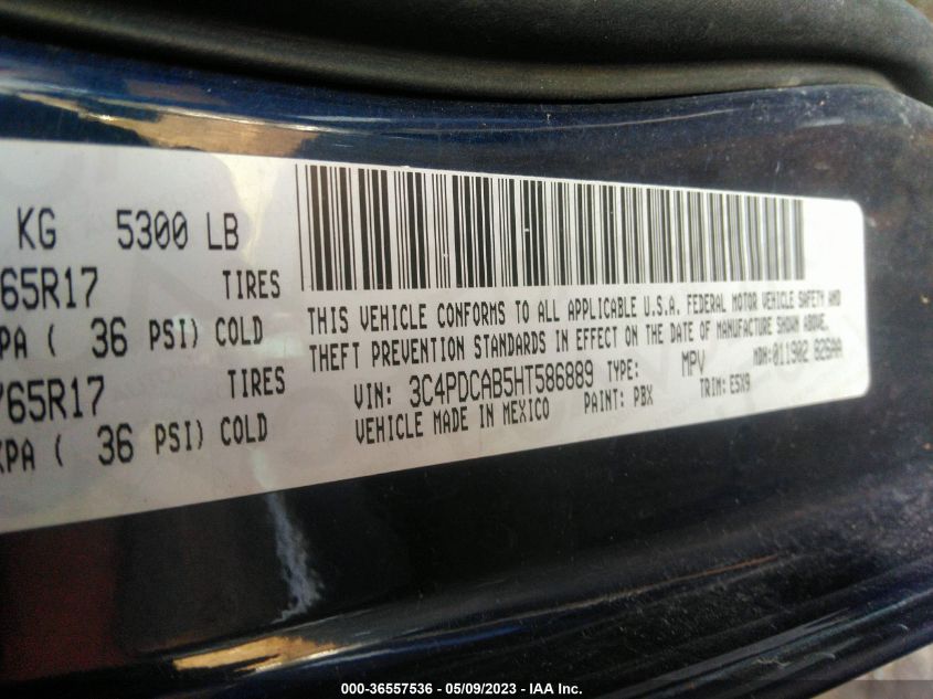 2017 DODGE JOURNEY SE - 3C4PDCAB5HT586889