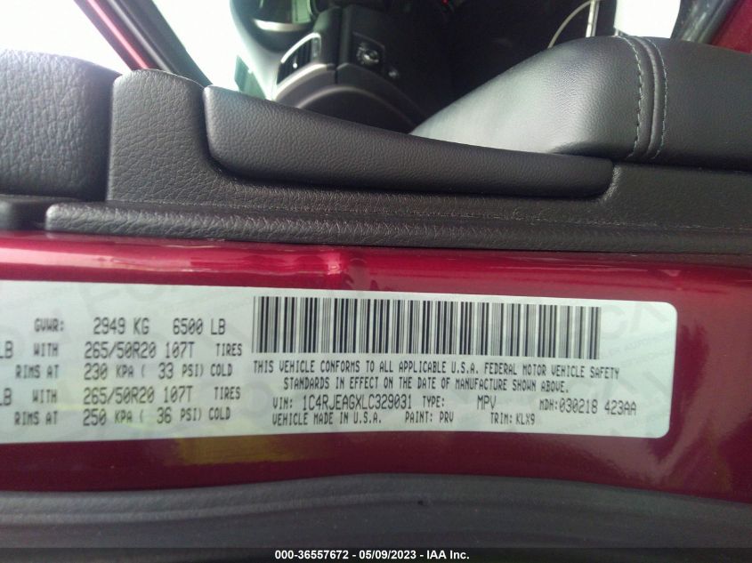 2020 JEEP GRAND CHEROKEE ALTITUDE - 1C4RJEAGXLC329031