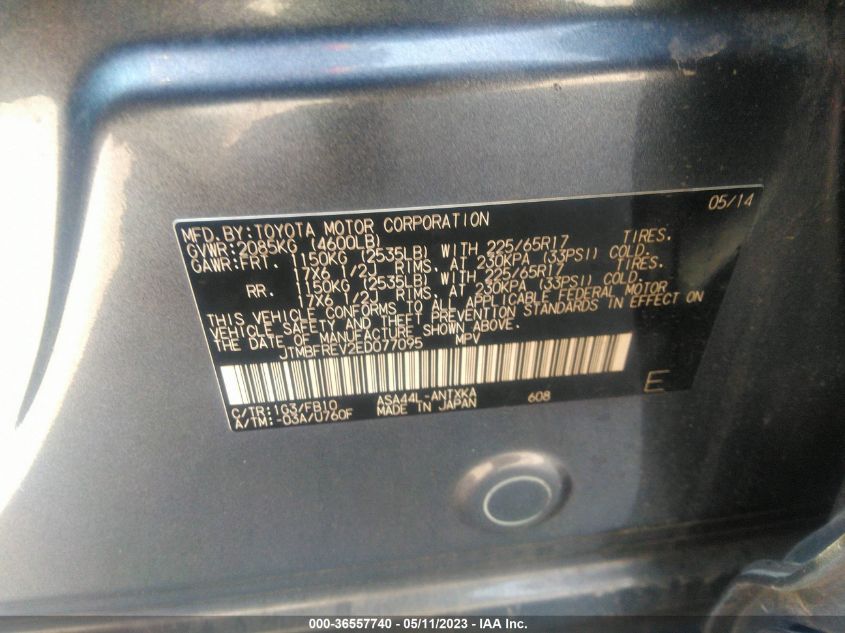 2014 TOYOTA RAV4 LE - JTMBFREV2ED077095