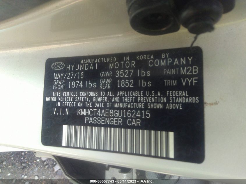 2016 HYUNDAI ACCENT SE - KMHCT4AE8GU162415