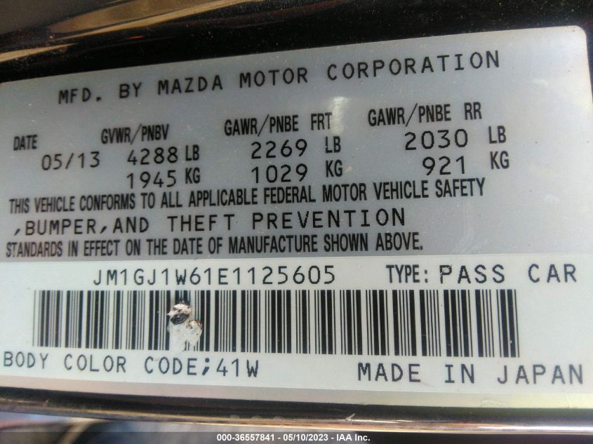 2014 MAZDA MAZDA6 I GRAND TOURING - JM1GJ1W61E1125605