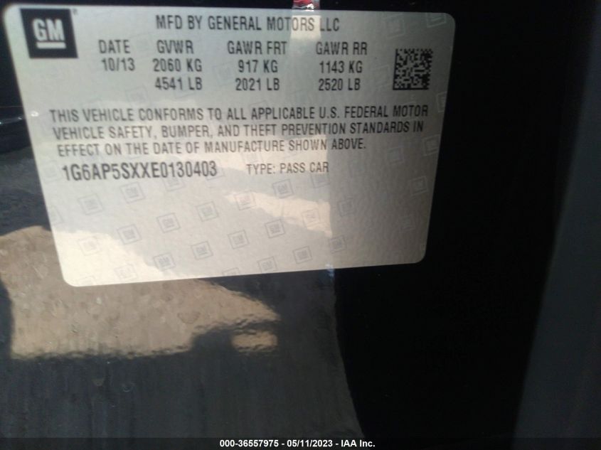 2014 CADILLAC CTS SEDAN RWD - 1G6AP5SXXE0130403