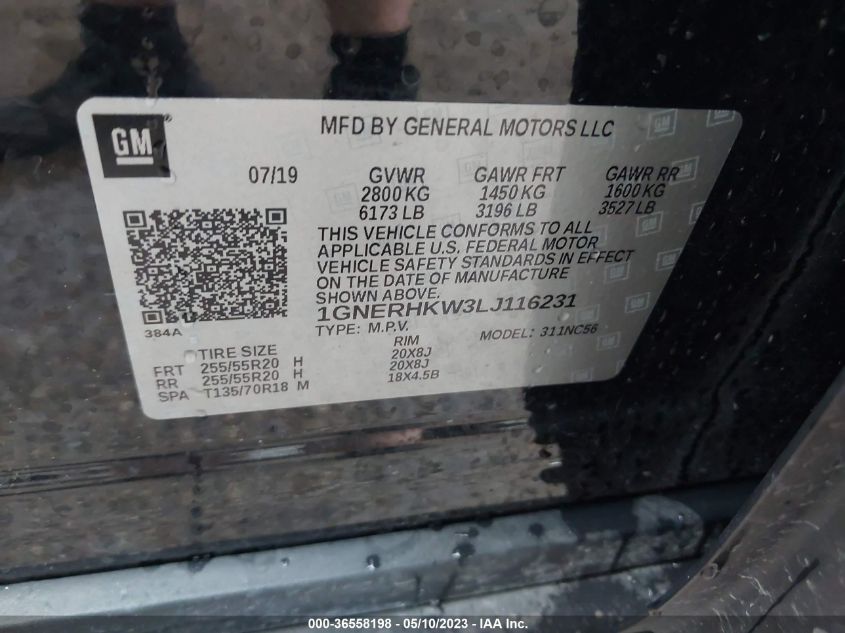 2020 CHEVROLET TRAVERSE LT LEATHER - 1GNERHKW3LJ116231