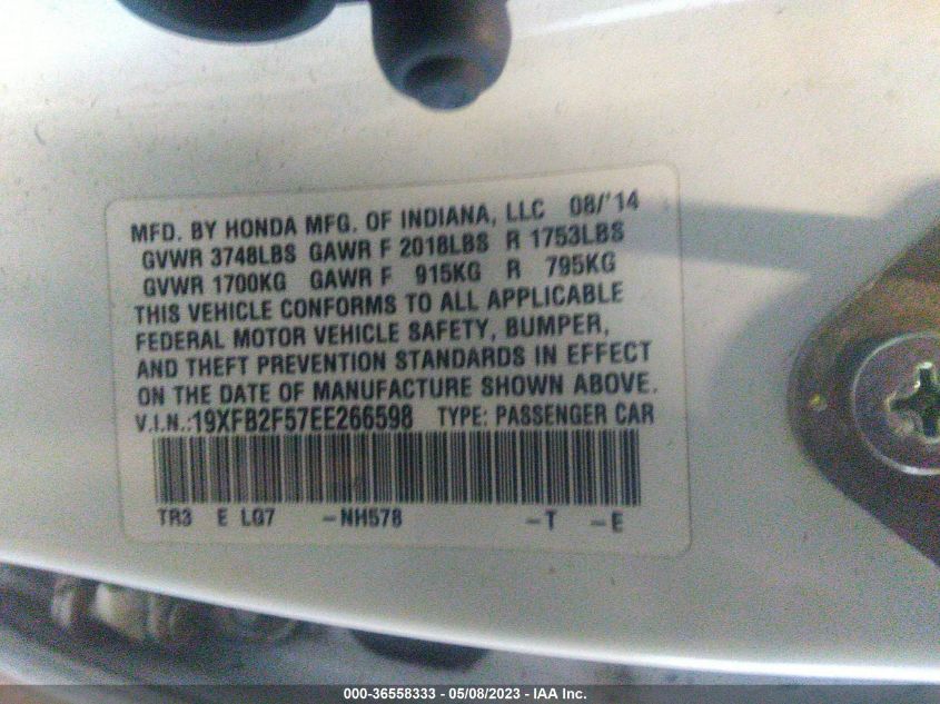 2014 HONDA CIVIC SEDAN LX - 19XFB2F57EE266598