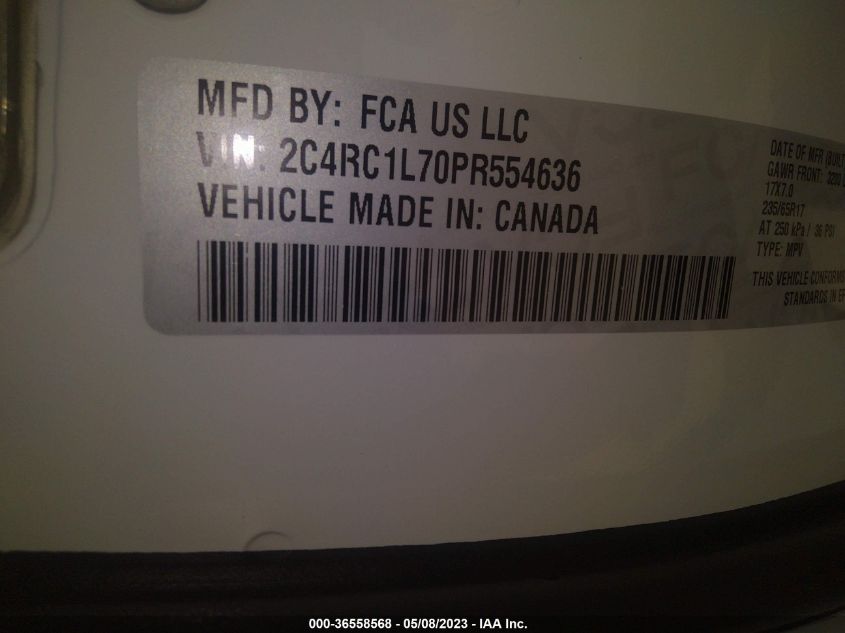 2023 CHRYSLER PACIFICA HYBRID TOURING L - 2C4RC1L70PR554636