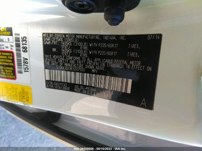2014 TOYOTA SIENNA LE - 5TDKK3DC8ES507550