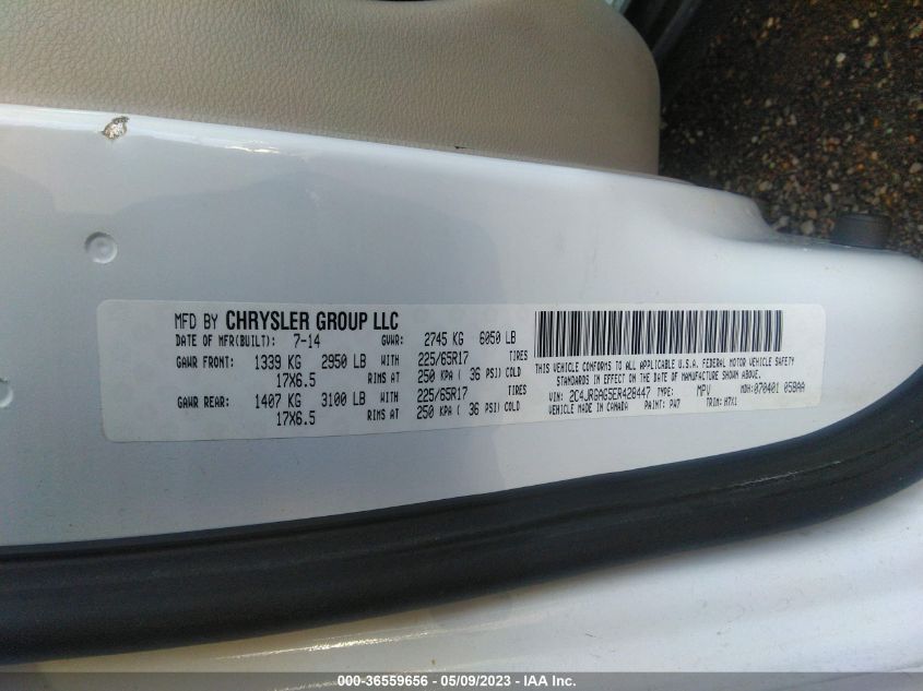 2014 RAM CARGO VAN TRADESMAN 2C4JRGAG5ER428447