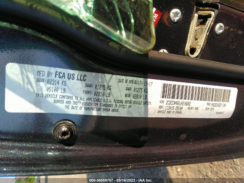 2018 CHRYSLER 300 TOURING - 2C3CCAAG0JH216602