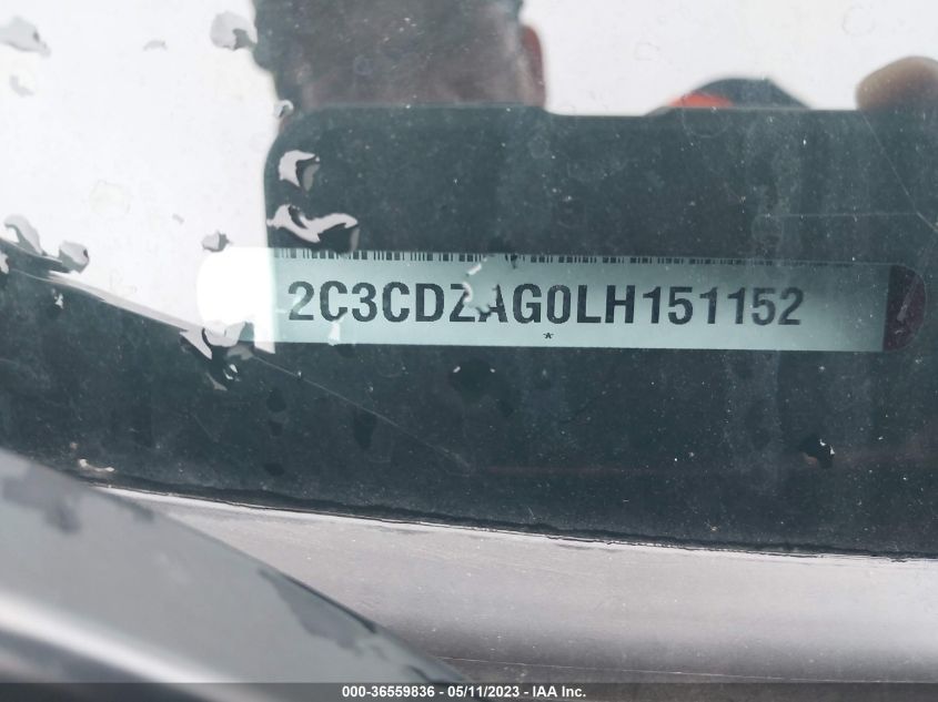 2020 DODGE CHALLENGER SXT - 2C3CDZAG0LH151152
