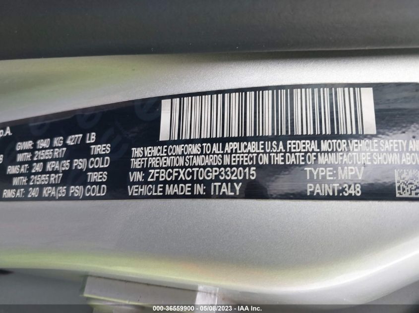 2016 FIAT 500X TREKKING - ZFBCFXCT0GP332015