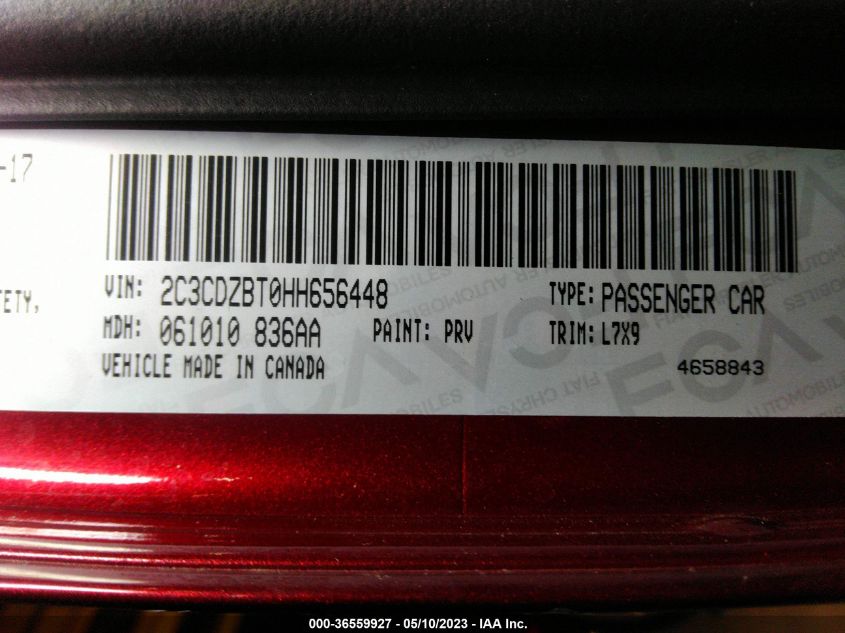 2017 DODGE CHALLENGER R/T - 2C3CDZBT0HH656448