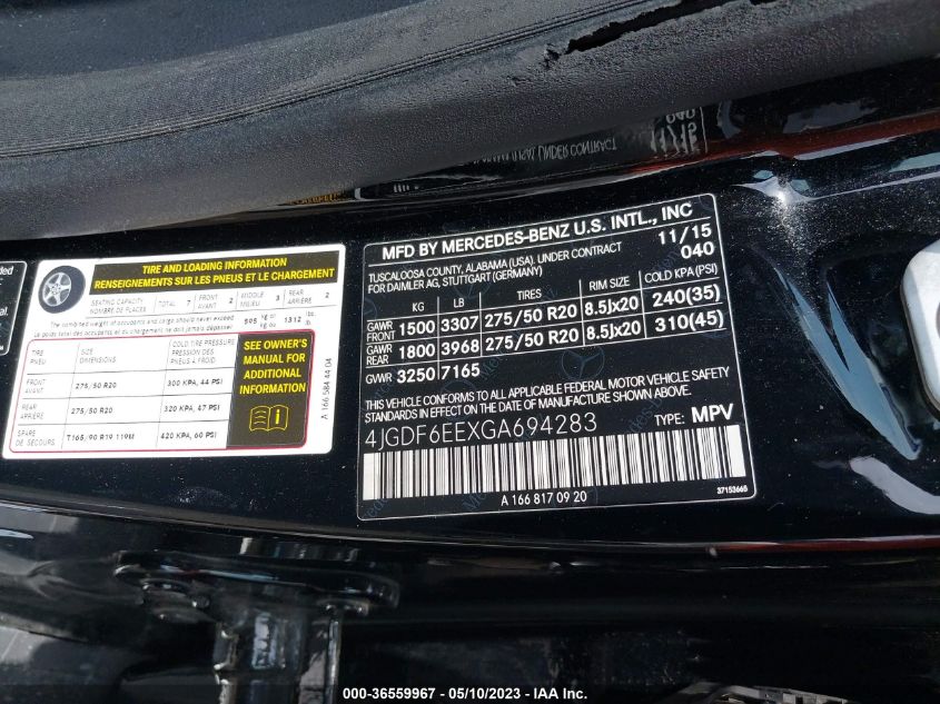 2016 MERCEDES-BENZ GL GL 450 - 4JGDF6EEXGA694283