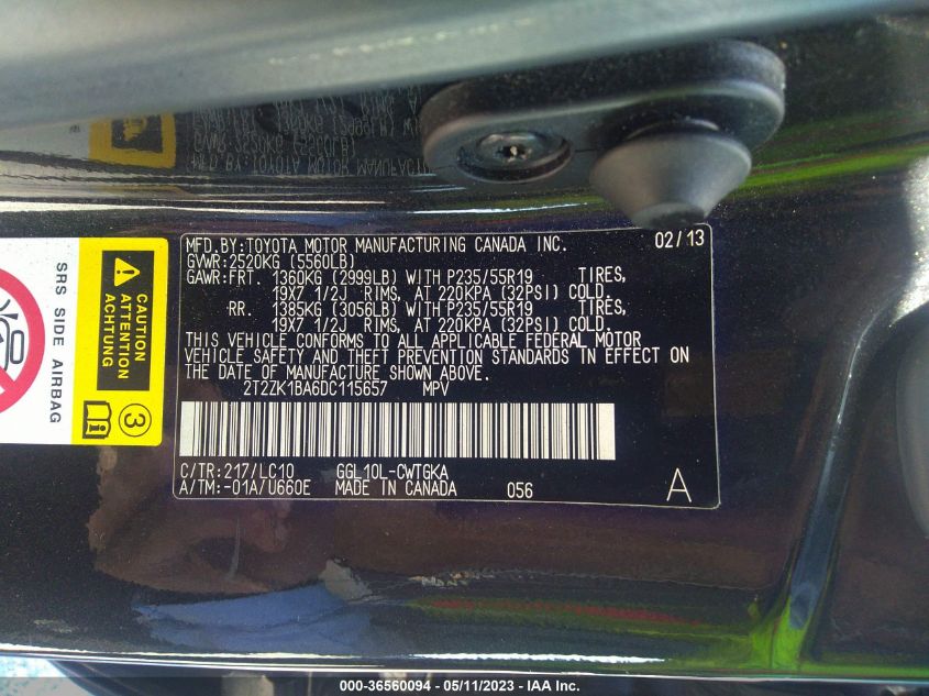 2013 LEXUS RX 350 - 2T2ZK1BA6DC115657