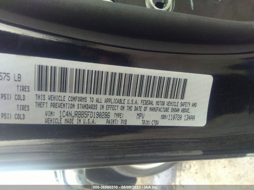 2015 JEEP PATRIOT SPORT - 1C4NJRBB5FD190286