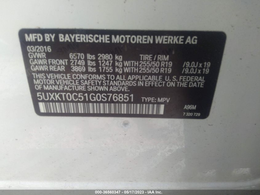 2016 BMW X5 EDRIVE XDRIVE40E 5UXKT0C51G0S76851