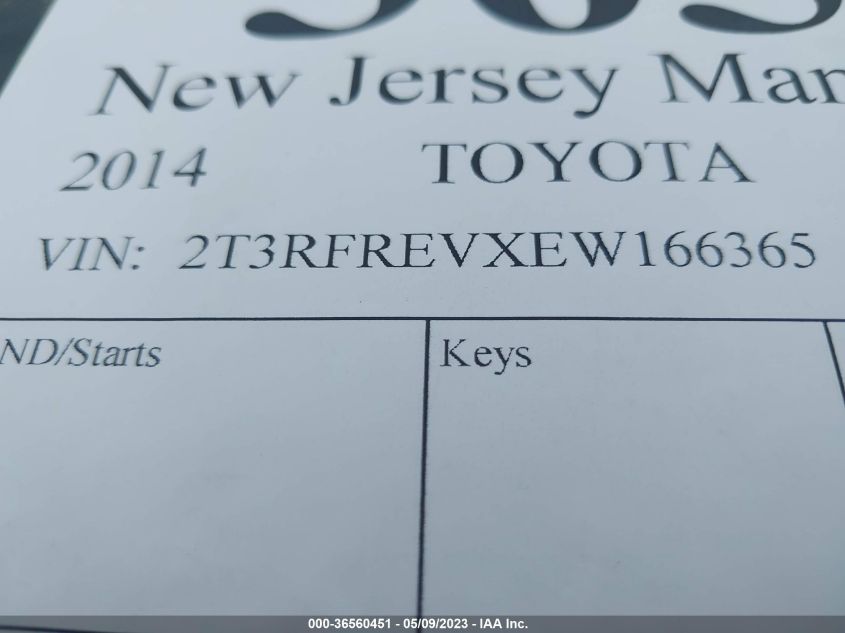 2014 TOYOTA RAV4 XLE - 2T3RFREVXEW166365