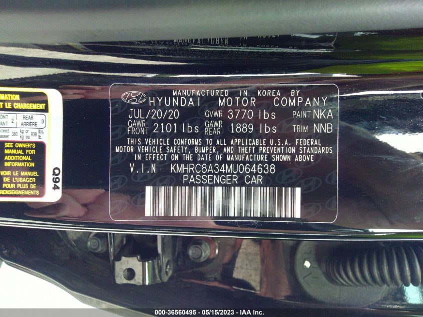 2021 HYUNDAI VENUE SEL - KMHRC8A34MU064638