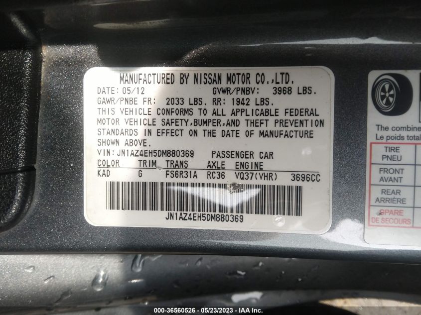 2013 NISSAN 370Z - JN1AZ4EH5DM880369