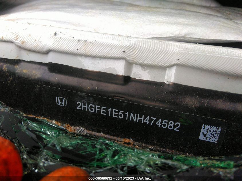 2022 HONDA CIVIC SI 2HGFE1E51NH474582
