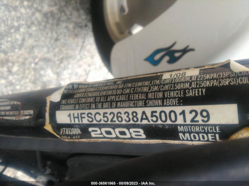 2008 HONDA VTX1300 R 1HFSC52638A500129