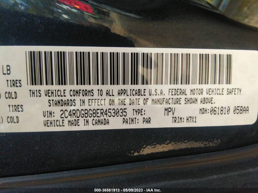 2014 DODGE GRAND CARAVAN AMERICAN VALUE PKG - 2C4RDGBG8ER453035