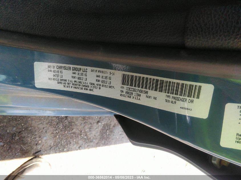 2015 CHRYSLER 200 S - 1C3CCCBG1FN581508