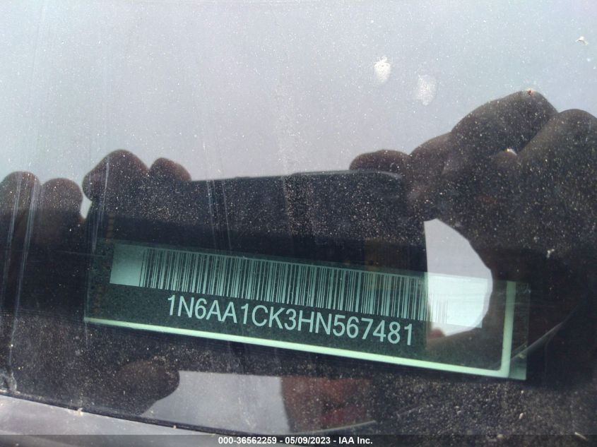 2017 NISSAN TITAN S - 1N6AA1CK3HN567481